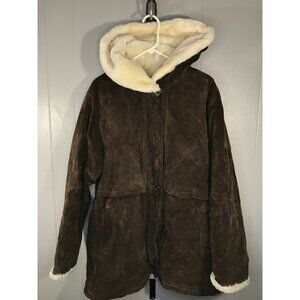 Vintage Marvin Richard’s J Percy Chocolate Suede Faux Shearling Sherpa Coat XL